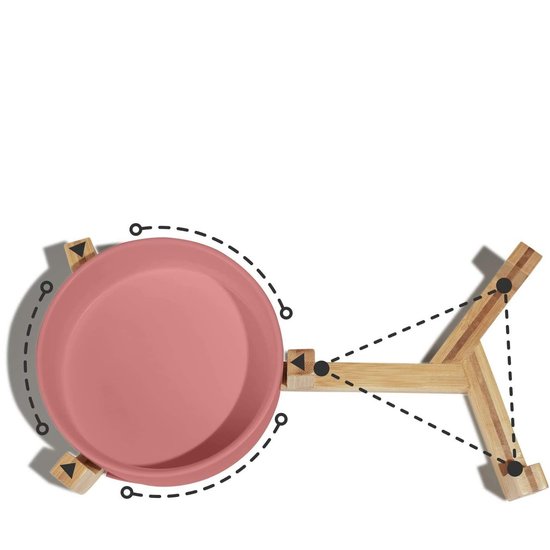 PETLUX design keramische voerbak roze