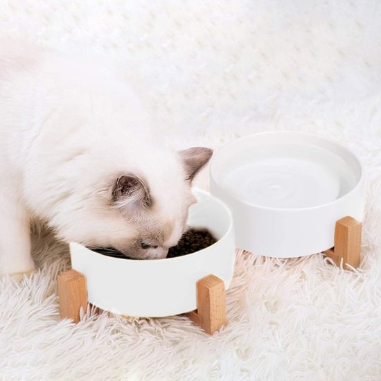 PETLUX design keramische voerbak wit