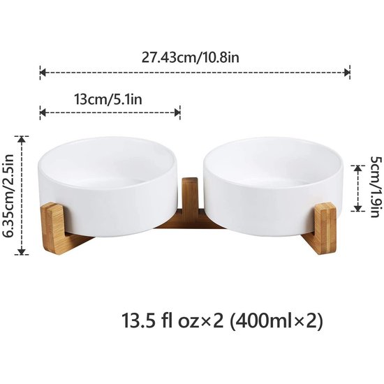 PETLUX design keramische voerbak wit