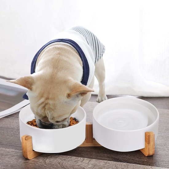 PETLUX design keramische voerbak wit