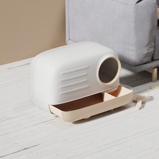 PETLUX Retro kattenbak kaki met lade
