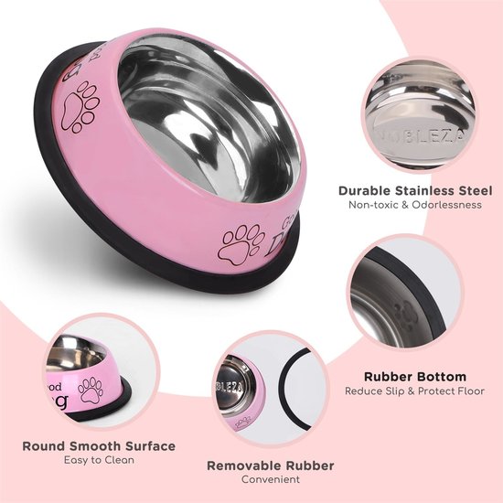 Nobleza voer- drinkbak design RVS 15,9x3,9 cm