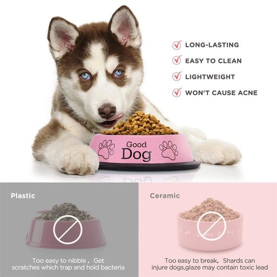 Nobleza voer- drinkbak design RVS 15,9x3,9 cm