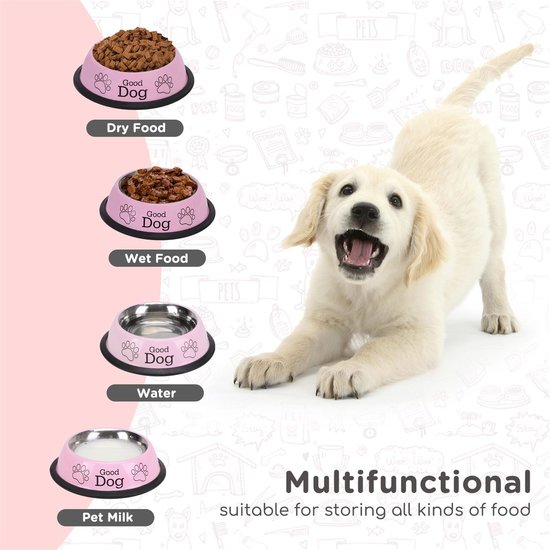 Nobleza voer- drinkbak design RVS 15,9x3,9 cm