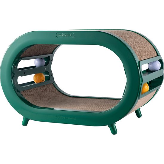 PETLUX 3-in-1 krabhuis met kattenspeeltje (groen)