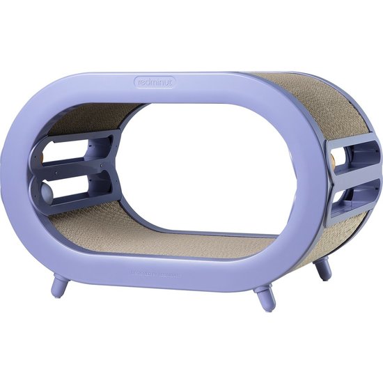 PETLUX 3-in-1 krabhuis met kattenspeeltje (paars)