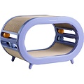 PETLUX 3-in-1 krabhuis met kattenspeeltje (paars)