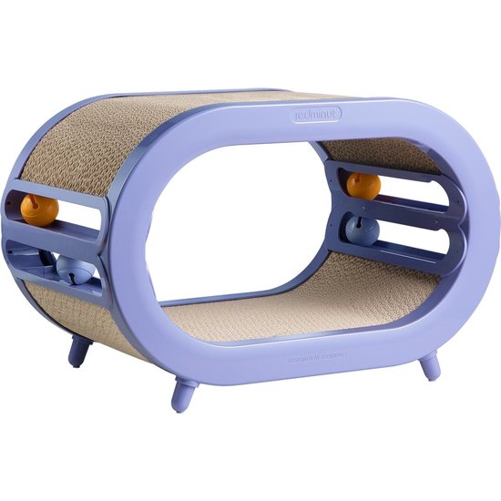 PETLUX 3-in-1 krabhuis met kattenspeeltje (paars)