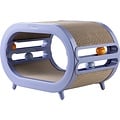PETLUX 3-in-1 krabhuis met kattenspeeltje (paars)