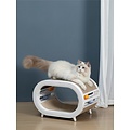 PETLUX 3-in-1 krabhuis met kattenspeeltje (wit)