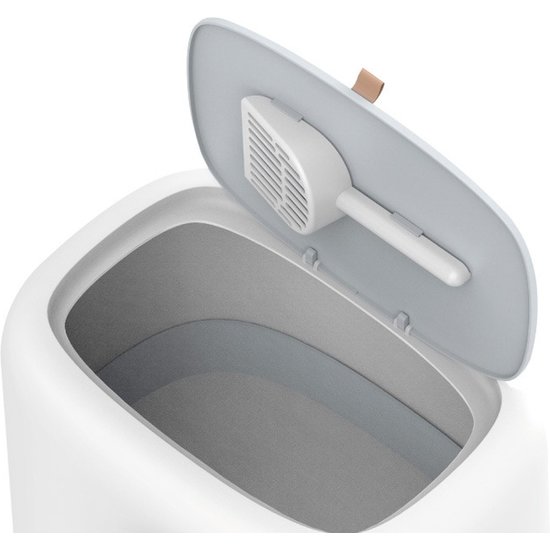 PETLUX Clean kattenbak met deksel en schepje (grijs)