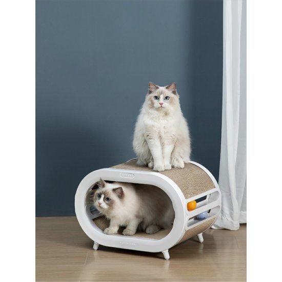 PETLUX 3-in-1 krabhuis met kattenspeeltje (groen)