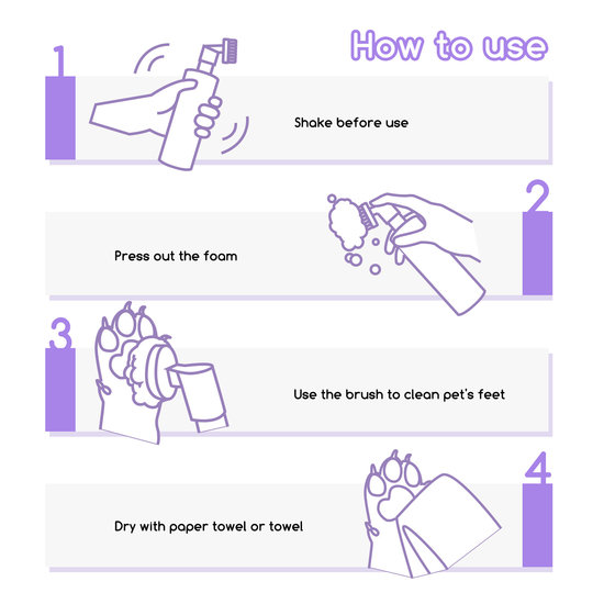 Nobleza dry shampoo Foam voor poot hond & pup 250 ml