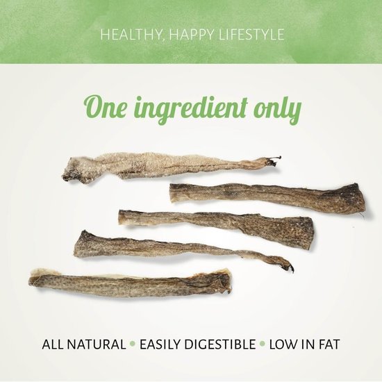 Antos natuurlijk gedroogde vis huid zalm hond lang 150 gram