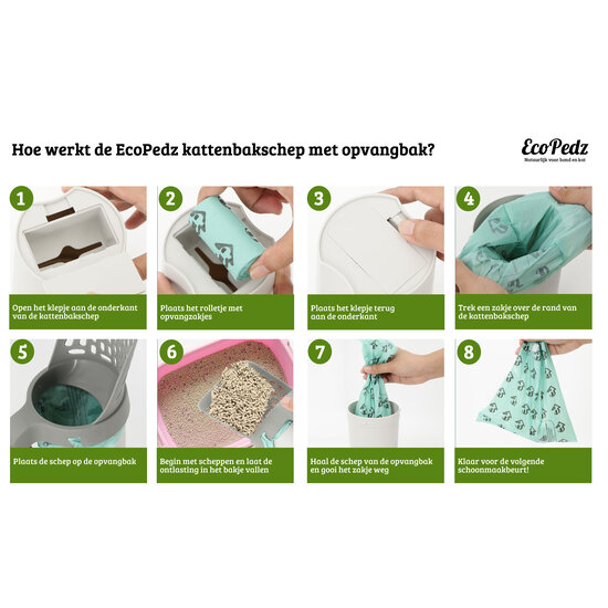 KiddyCat® kattenbakschep met opvangbak + 15 opvangzakjes GRATIS