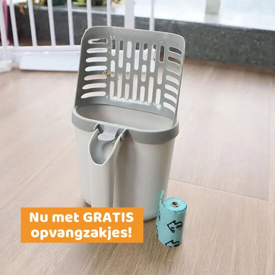 EcoPedz kattenbakschep Easy Open met opvangbak + 3 rol opvangzakjes GRATIS