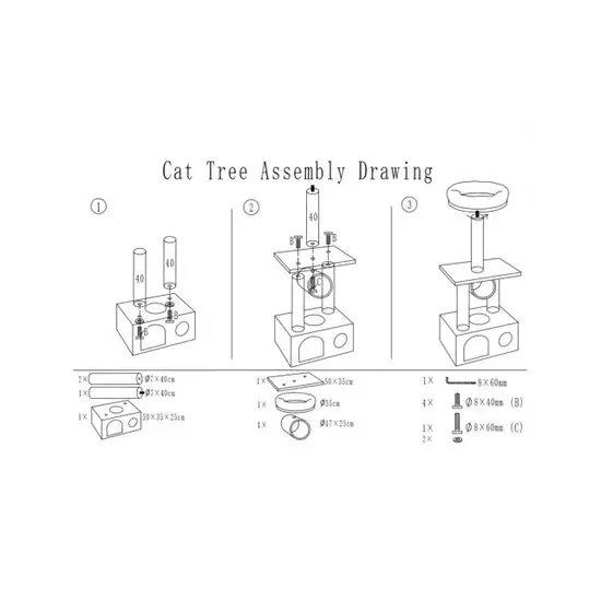 Adori krabpaal Ivy grijs 50x35x116 cm
