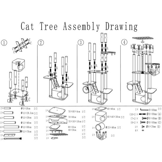 Adori krabmeubel Luna grijs 70x60x178 cm
