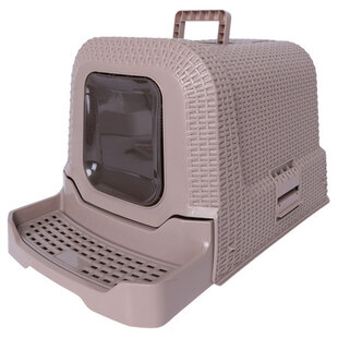 kattentoilet Rattan taupe 69x42x41 cm