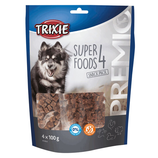 Trixie vlees 4 soorten superfood kip/eend/rund 400 gram