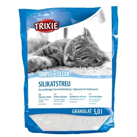 Trixie Eenvoudig en schoon silicium kattenbakvulling granulaat 5 l