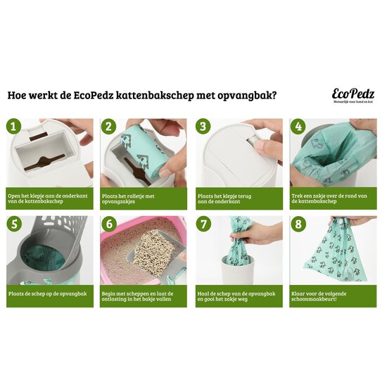 EcoPedz kattenbakschep V2 met opvangbak Grey
