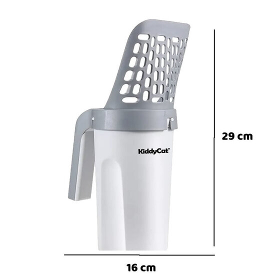 KiddyCat® kattenbakschep met opvangbak + 15 opvangzakjes GRATIS