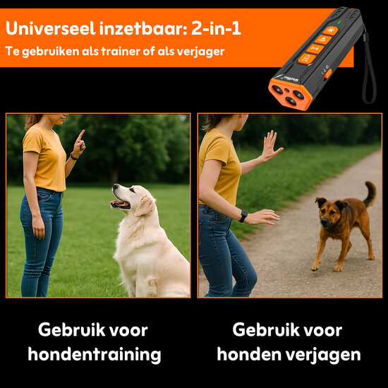 Wooffless® NoBark Plus Remote diervriendelijke hondentrainer