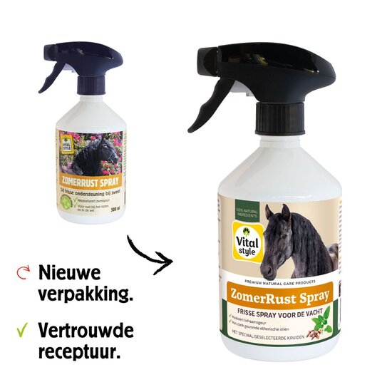 Vitalstyle ZomerRust Spray 500 ml - Neutraliseert zweetgeur bij paarden