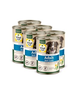 Adult lam hondenvoeding blik 6x400 gram