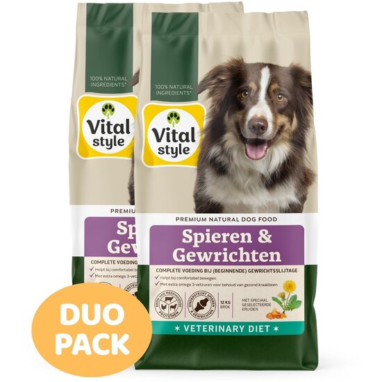 Vitalstyle Spieren en Gewrichten hondenbrokken 2x12 kg (duopack) | Aanbieding