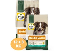 Huid&Vacht hondenbrokken 12+3 kg (bonusbag)