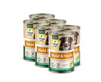 Huid en Vacht hondenvoeding blik 6x400 gram (tray)