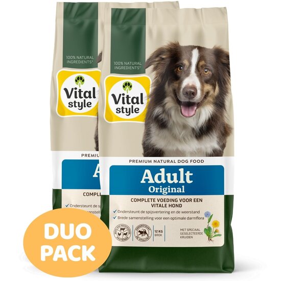 Vitalstyle Adult hondenbrokken 2x12 kg (duopack) | Aanbieding