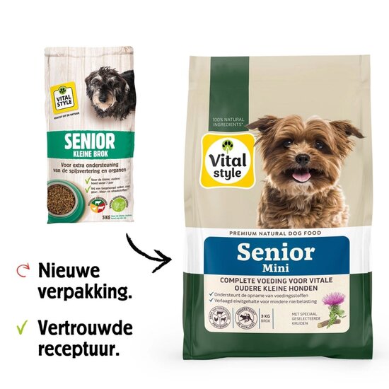Vitalstyle Senior hondenbrokken kleine hond 3 kg
