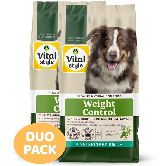 Vitalstyle Weight Control hondenbrokken 2x12 kg (duopack) | Aanbieding