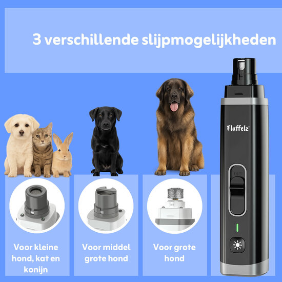 Fluffelz® Elektrische nagelvijl voor huisdieren oplaadbaar (zwart)