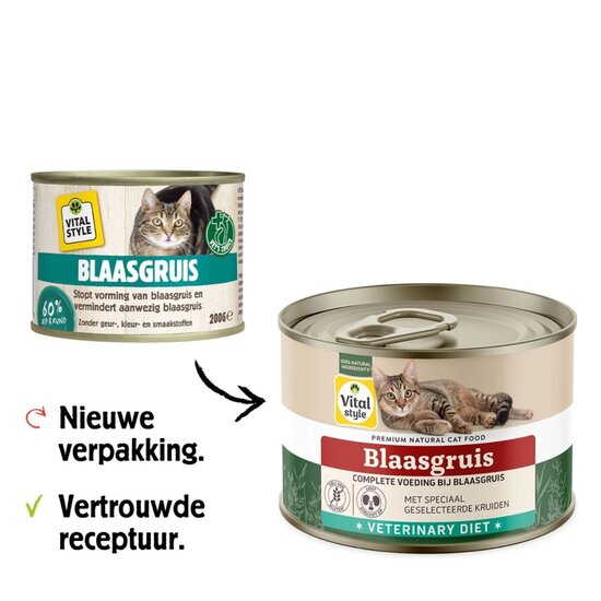 Vitalstyle kattenvoeding blaasgruis 24x200 gram (megapack)