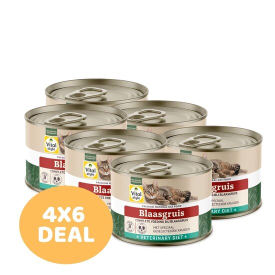 Vitalstyle kattenvoeding blaasgruis 24x200 gram (megapack)