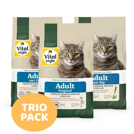 Vitalstyle assortiment pack kattenbrokken 3x 3,5 kg