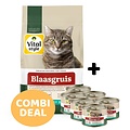 Vitalstyle Blaasgruis brokken 3,5 kg + 6 blikjes natvoer (combi-deal)