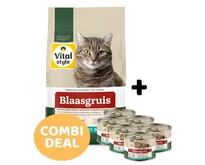 Blaasgruis brokken 3,5 kg + 6 blikjes natvoer (combi-deal)