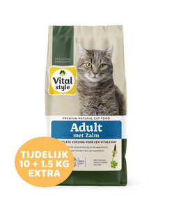 Adult met zalm kattenbrokken 10 kg