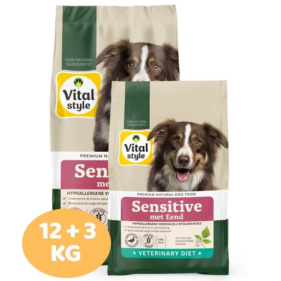 Vitalstyle Sensitive met Eend 12+3 kg