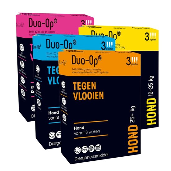 Duo-Op vlooiendruppels voor hond en kat - 3 pipetten