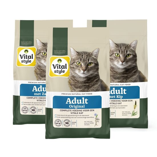 Vitalstyle assortiment pack kattenbrokken 3x 3,5 kg