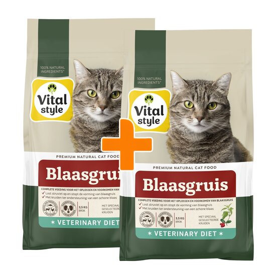 Vitalstyle Blaasgruis kattenbrokken 7 kg (duo-pack)