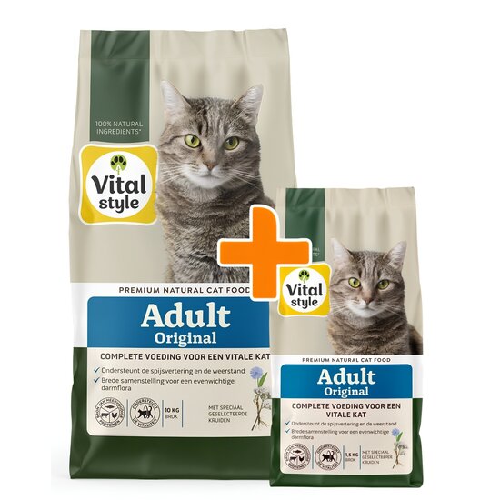 Vitalstyle Adult Original (rund) kattenbrokken 10 kg