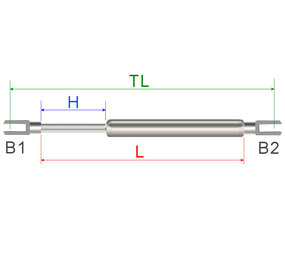 - Gas spring Bansbach 128-470 760N - Gas spring Bansbach 128-470 760N