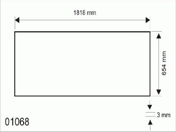 Hapro Acrylplaat Hapro Opal Bank, 1818x654x3mm